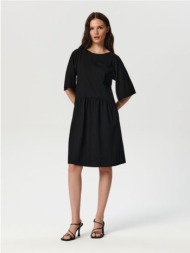 sinsay - midi φόρεμα με διακοσμητικό στοιχείο στην πλάτη - μαυρο