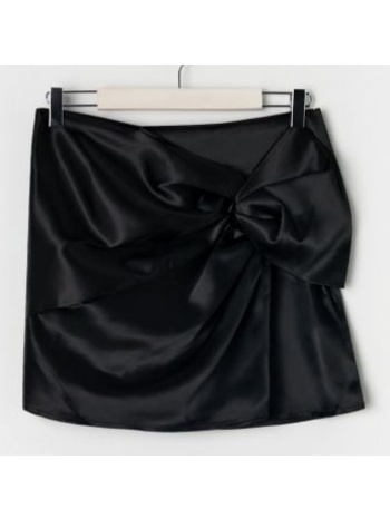 sinsay - mini φούστα με λεπτομέρεια από φιόγκο - μαυρο σε προσφορά