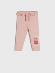sinsay - παντελόνι φόρμας peppa pig - ροζ παστελ