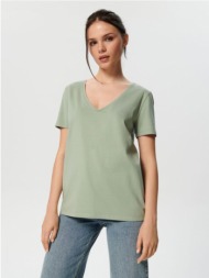 sinsay - βαμβακερή μπλούζα - πρασινο παλ
