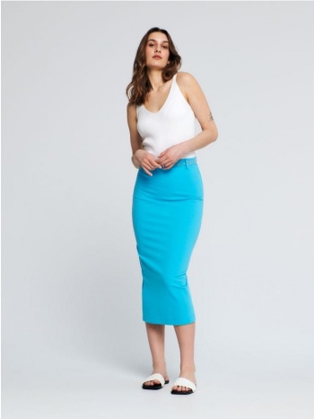 sinsay - maxi φούστα με σκίσιμο - ανοιχτο μπλε σε προσφορά