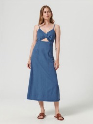 sinsay - maxi φόρεμα με λεπτές τιράντες - μπλε