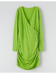 sinsay - mini φόρεμα με σούρες - κιτρινο πρασινο