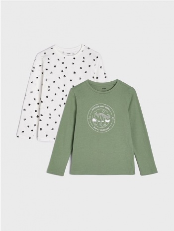 sinsay - σετ με 2 μακρυμάνικες μπλούζες - ανοιχτο πρασινο σε προσφορά