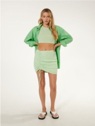 sinsay - mini φούστα με λεπτομέρεια από φιόγκο - πρασινο παλ