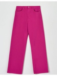 sinsay - ψηλόμεσο τζιν παντελόνι wide leg - ροζ