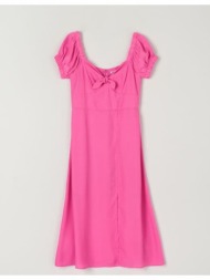 sinsay - midi φόρεμα με λεπτομέρεια από φιόγκο - ροζ