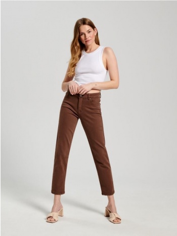 sinsay - τζιν παντελόνι straight με κανονική μέση - καφέ σε προσφορά