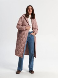 sinsay - παλτό oversize - θαμπο ροζ