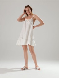 sinsay - mini φόρεμα με λεπτομέρεια από κορδόνι - κρεμ