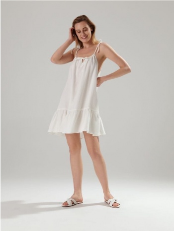 sinsay - mini φόρεμα με λεπτομέρεια από κορδόνι - κρεμ σε προσφορά