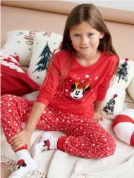 sinsay - χριστουγεννιάτικο σετ πιτζάμας minnie mouse - κοκκινο