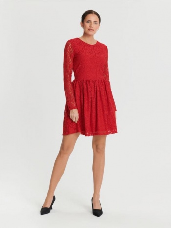 sinsay - φόρεμα με δαντέλα - κοκκινο