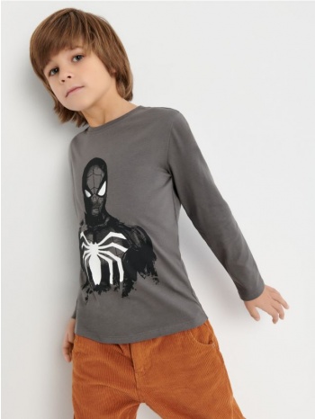 sinsay - μακρυμάνικη μπλούζα spiderman - σκουρο γκρι