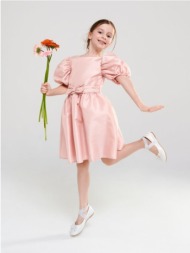 sinsay - φόρεμα με φουσκωτά μανίκια - ροζ παστελ
