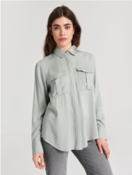 sinsay - πουκάμισο με τσέπες - πρασινο παλ