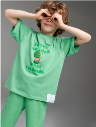 sinsay - μπλούζα με τύπωμα - πρασινο παλ