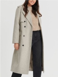 sinsay - παλτό με δετή ζώνη μέσης - μπεζ