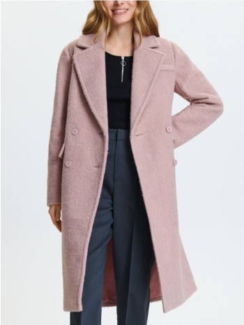 sinsay - παλτό με διπλή σειρά κουμπιών - ροζ παστελ σε προσφορά