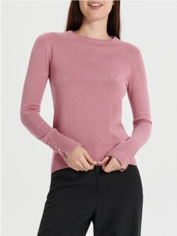 sinsay - πουλόβερ με διακοσμητικά κουμπιά - θαμπο ροζ