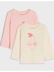 sinsay - σετ με 2 μακρυμάνικες μπλούζες - ροζ