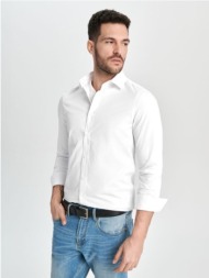 sinsay - πουκάμισο slim fit - λευκο