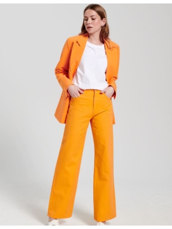 sinsay - ψηλόμεσο τζιν παντελόνι wide leg - πορτοκαλι σε προσφορά