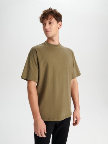 sinsay - μπλούζα oversize - καφετι πρασινο