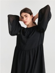 sinsay - mini φόρεμα με λεπτομέρεια από κορδόνι - μαυρο