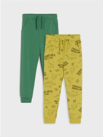 sinsay - σετ με 2 παντελόνια φόρμας jogger - κιτρινο πρασινο