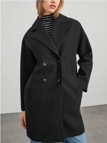 sinsay - παλτό με διπλή σειρά κουμπιών - μαυρο σε προσφορά