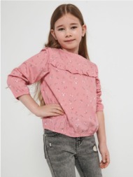 sinsay - πουκάμισο με λεπτομέρεια από βολάν - ροζ