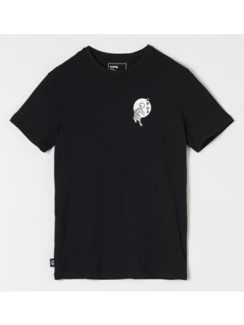 sinsay - βαμβακερή μπλούζα με τύπωμα - μαυρο