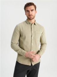 sinsay - πουκάμισο regular fit - πρασινο παλ