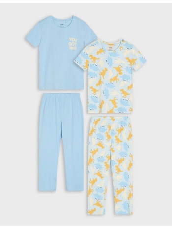 sinsay - σετ με 2 ζεύγη πιτζάμες - ανοιχτο μπλε