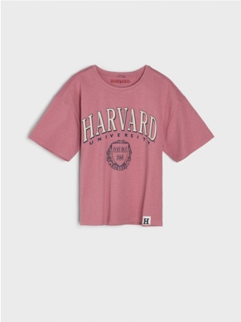 sinsay - μπλούζα harvard - ροζ παστελ
