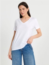 sinsay - βαμβακερή μπλούζα - λευκο
