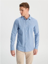 sinsay - πουκάμισο slim fit - grey blue