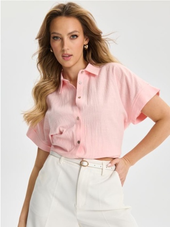 sinsay - πουκάμισο - ροζ παστελ