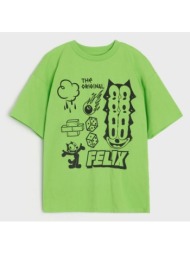 sinsay - μπλούζα felix the cat - κιτρινο πρασινο