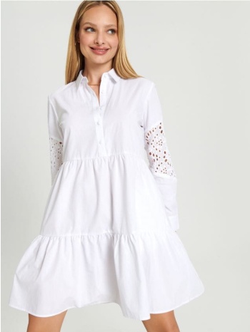 sinsay - mini φόρεμα-πουκάμισο - λευκο