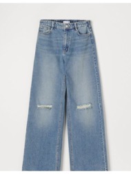sinsay - τζιν παντελόνι με φαρδύ μπατζάκι - μπλε τζιν
