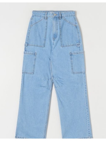 sinsay - τζιν παντελόνι με φαρδύ μπατζάκι - μπλε