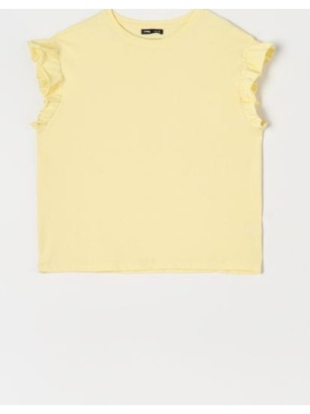sinsay - μπλούζα με σούρες - ανοιχτο κιτρινο