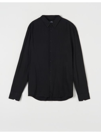sinsay - πουκάμισο regular fit - μαυρο