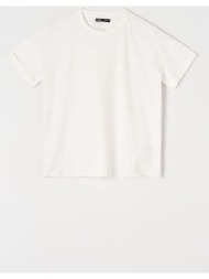 sinsay - μπλούζα με τύπωμα - κρεμ