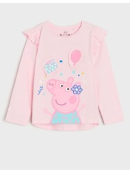 sinsay - μακρυμάνικη μπλούζα peppa pig - ροζ παστελ