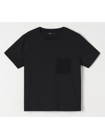 sinsay - βαμβακερή μπλούζα - μαυρο