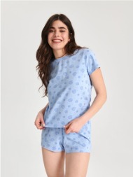 sinsay - πυτζάμες δύο τεμαχίων - μπλε παλ