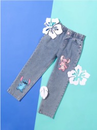 sinsay - παντελόνι paperbag stitch - μπλε τζιν